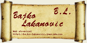 Bajko Lakanović vizit kartica